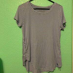 This is a cute blue and white striped shirt